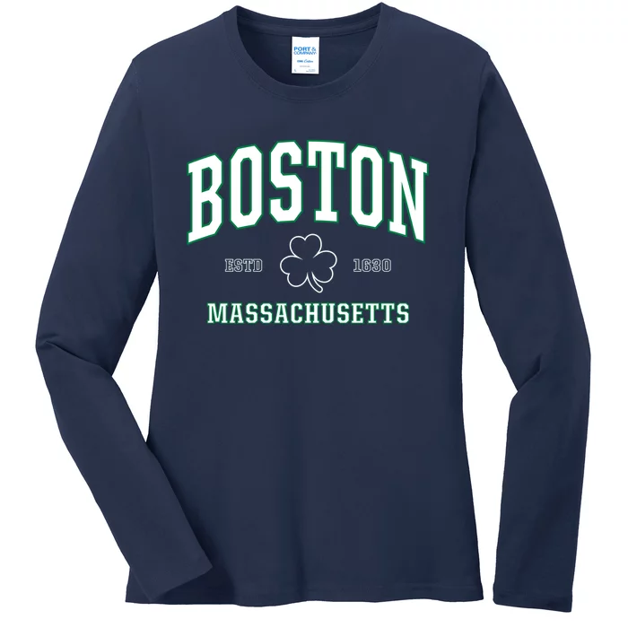 Irish Boston Gift For St. Patricks Day Ladies Long Sleeve Shirt