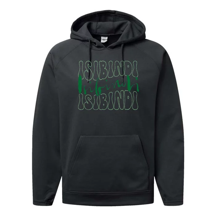 Isibindi Bold Groovy Retro Typography Inspirational Performance Fleece Hoodie