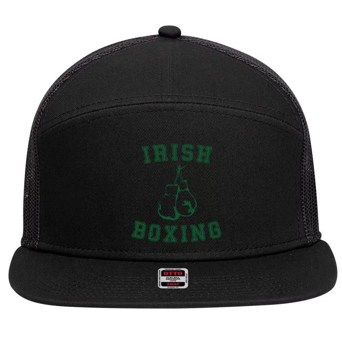 Irish Boxing Green Vintage Distressed Style 7 Panel Mesh Trucker Snapback Hat