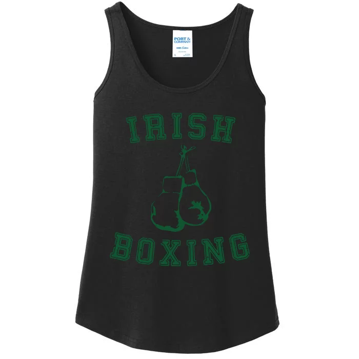 Irish Boxing Green Vintage Distressed Style Ladies Essential Tank