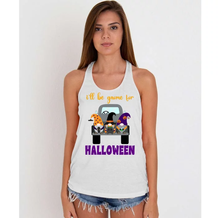 Ill Be Gnome For Halloween Cute Festive Women's Knotted Racerback Tank