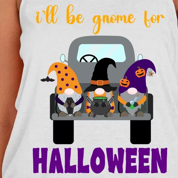 Ill Be Gnome For Halloween Cute Festive Women's Knotted Racerback Tank