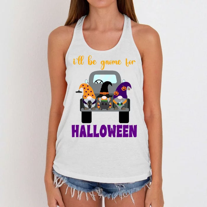 Ill Be Gnome For Halloween Cute Festive Women's Knotted Racerback Tank