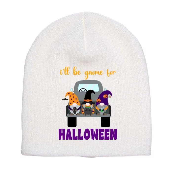 Ill Be Gnome For Halloween Cute Festive Short Acrylic Beanie