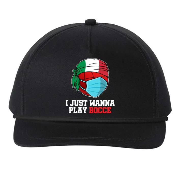 Italian Bowling Game Italy Player Funny Bocce Ball Cute Gift Snapback Five-Panel Rope Hat