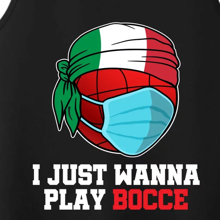 Italian Bowling Game Italy Player Funny Bocce Ball Cute Gift Performance Tank