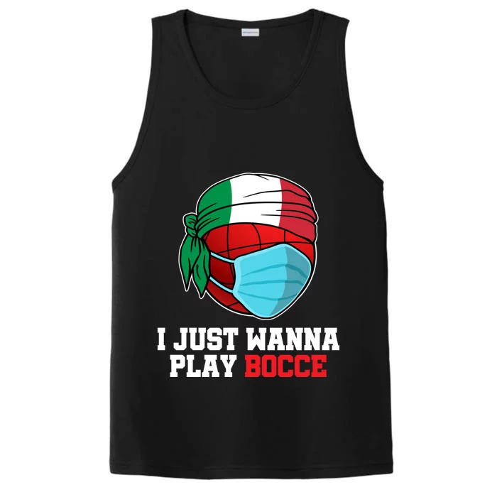 Italian Bowling Game Italy Player Funny Bocce Ball Cute Gift Performance Tank