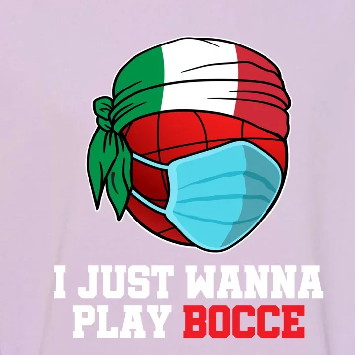 Italian Bowling Game Italy Player Funny Bocce Ball Cute Gift Garment-Dyed Sweatshirt