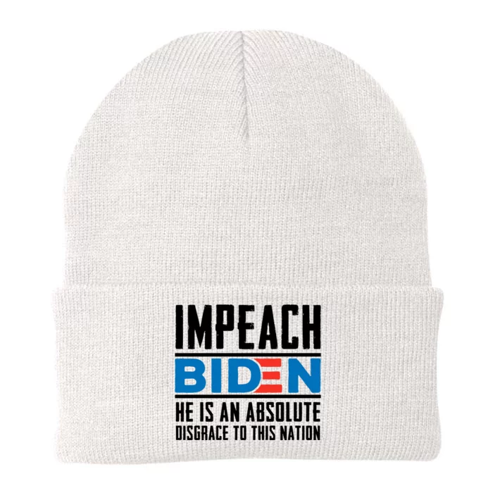 Impeach Biden He Is An Absolute Disgrace To This Nation Knit Cap Winter Beanie