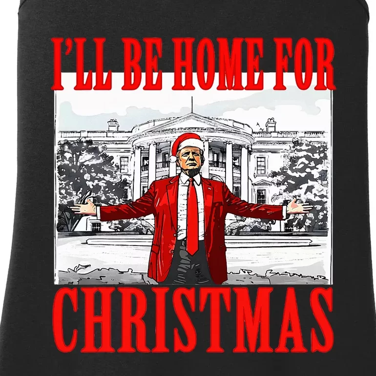 Ill Be Home For Christmas Santa Trump Xmas Pajamas Ladies Essential Tank