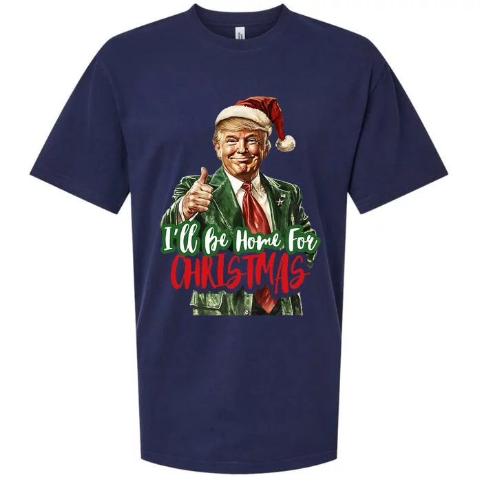 ILl Be Home For Christmas Santa Trump Xmas Pajamas Sueded Cloud Jersey T-Shirt