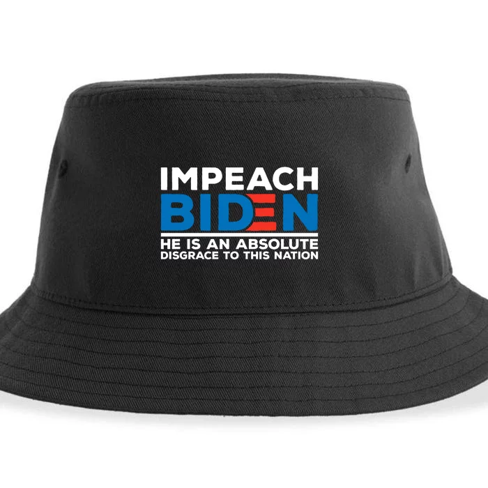 Impeach Biden He Is An Absolute Disgrace To This Nation Sustainable Bucket Hat