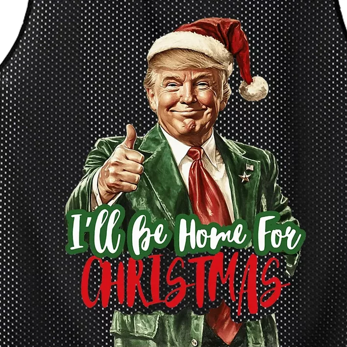 ILl Be Home For Christmas Funny Trump Mesh Reversible Basketball Jersey Tank