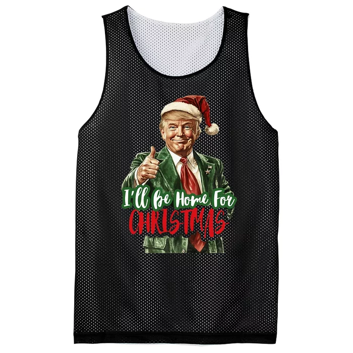 ILl Be Home For Christmas Funny Trump Mesh Reversible Basketball Jersey Tank