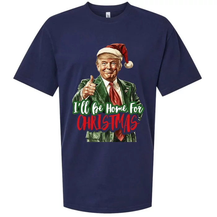 ILl Be Home For Christmas Funny Trump Sueded Cloud Jersey T-Shirt