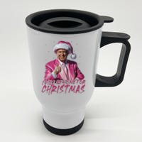 ILl Be Home For Christmas Funny Santa Trump Xmas Pajamas Stainless Steel Travel Mug