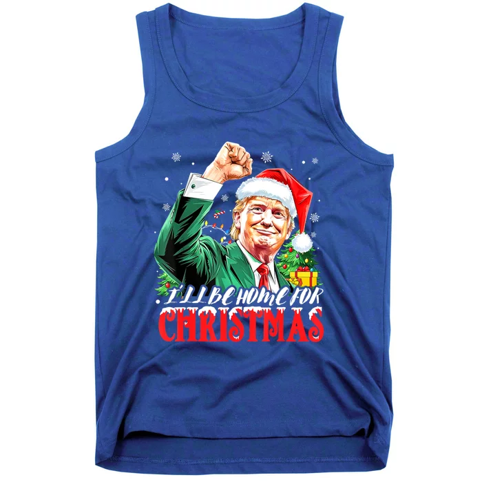 ILl Be Home For Christmas Xmas Trump Pajamas Holiday Santa Gift Tank Top