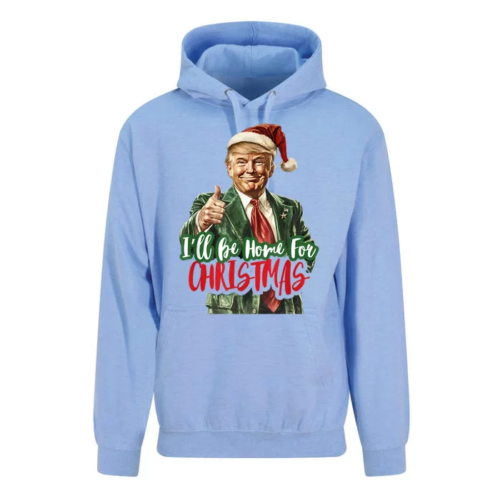 ILl Be Home For Christmas Santa Trump Xmas Pajamas Funny Unisex Surf Hoodie