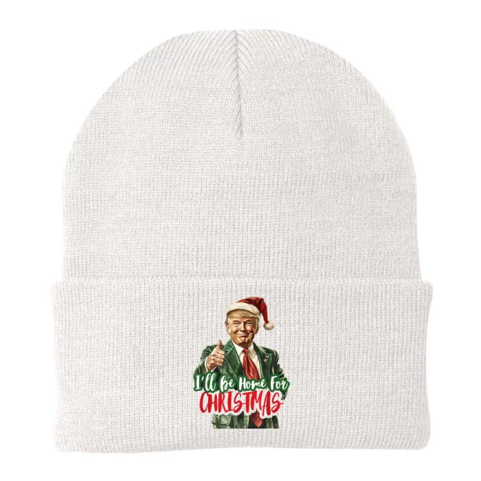 ILl Be Home For Christmas Santa Trump Xmas Pajamas Funny Knit Cap Winter Beanie