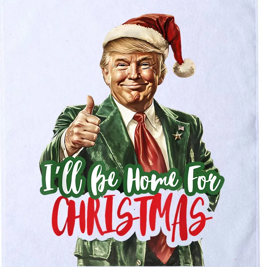 ILl Be Home For Christmas Santa Trump Xmas Pajamas Funny Platinum Collection Golf Towel