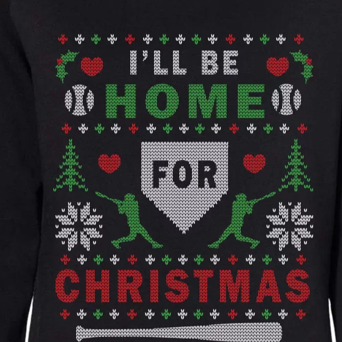 I'LL BE HOME FOR CHRISTMAS BASEBALL UGLY CHRISTMAS Womens California Wash Sweatshirt