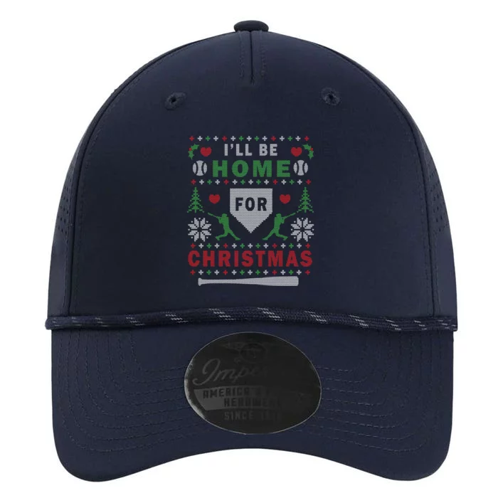 I'LL BE HOME FOR CHRISTMAS BASEBALL UGLY CHRISTMAS Performance The Dyno Cap