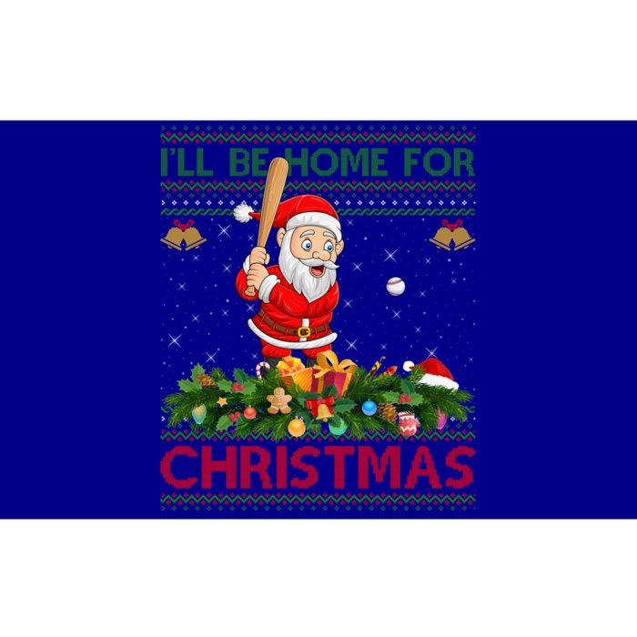 ILl Be Home For Christmas Santa Playing Baseball Xmas Gift Bumper Sticker