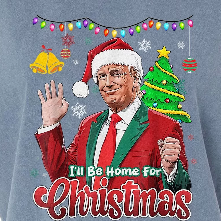 ILl Be Home For Christmas Santa Funny Trump Ugly Garment-Dyed Women's Muscle Tee