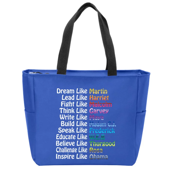 Inspirational Black History Influential Leaders Martin Obama Funny Gift Zip Tote Bag