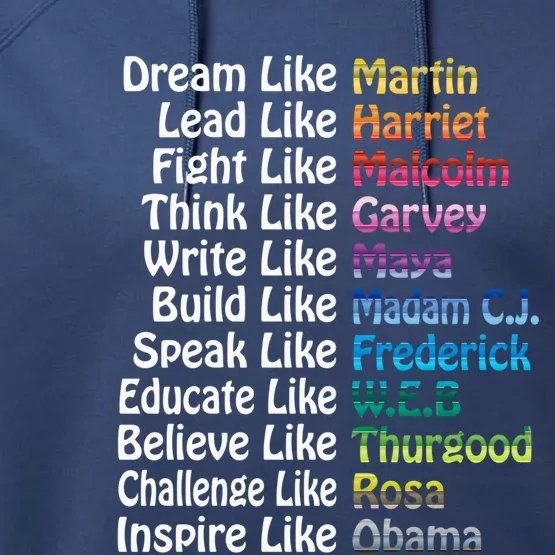 Inspirational Black History Influential Leaders Martin Obama Funny Gift Performance Fleece Hoodie