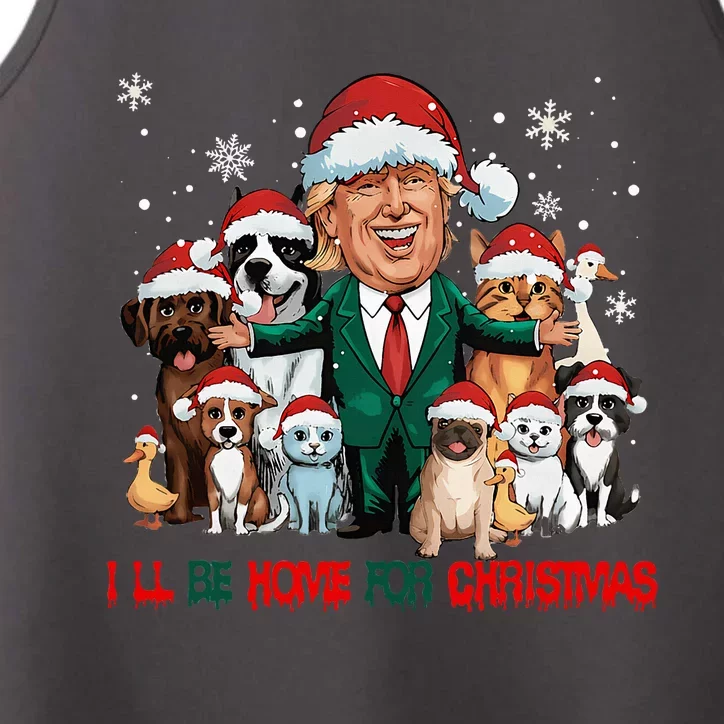 ILl Be Home For Christmas Meme Santa Claus Trump 2024 Performance Tank