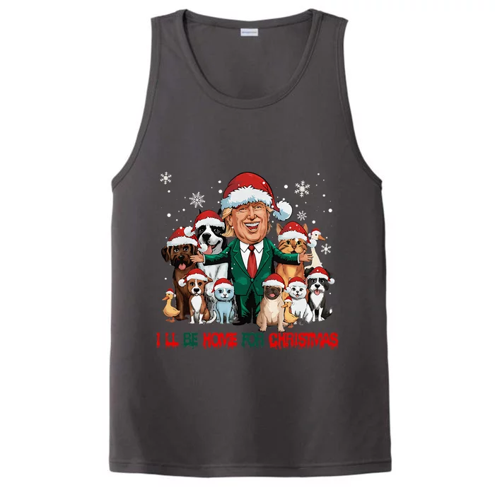 ILl Be Home For Christmas Meme Santa Claus Trump 2024 Performance Tank