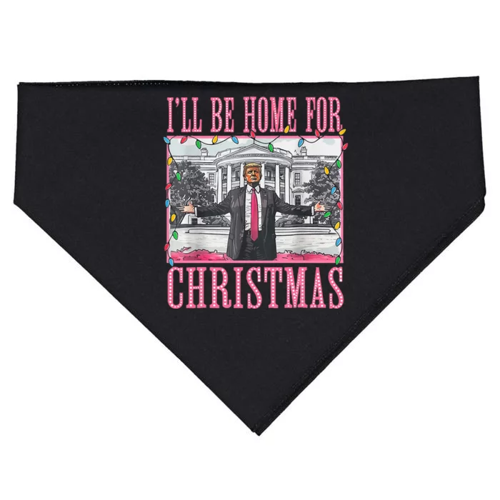 ILl Be Home For Christmas Santa Trump Xmas Pajamas USA-Made Doggie Bandana