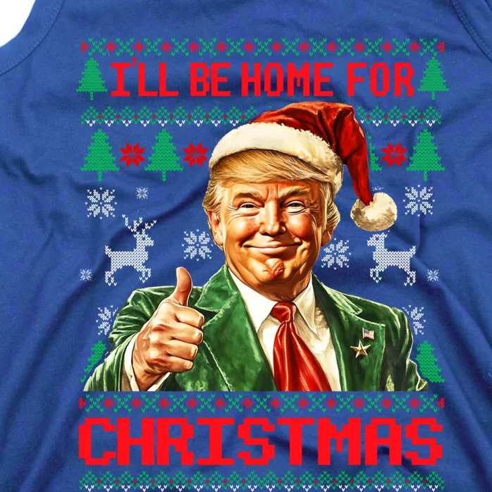 ILl Be Home For Christmas Funny Santa Trump Pajamas Ugly Great Gift Tank Top