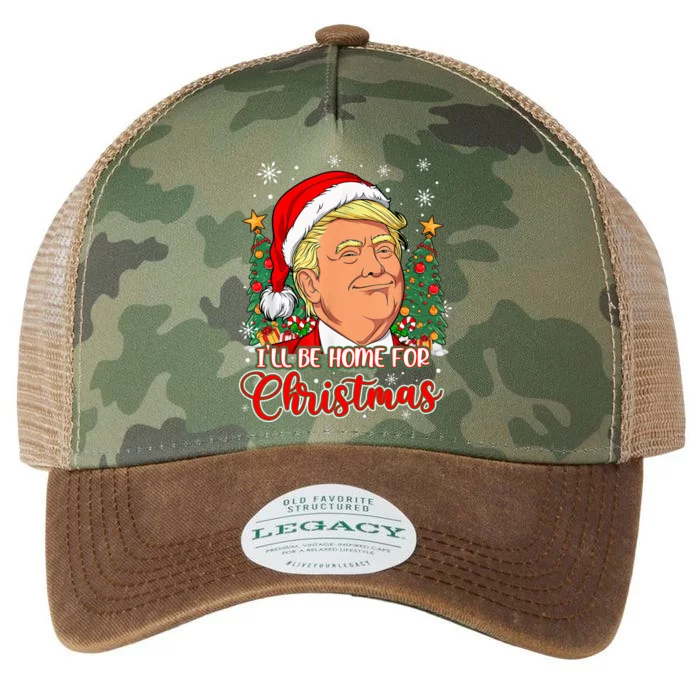 ILl Be Home For Christmas Funny Santa Trump Pajamas Xmas Gift Legacy Tie Dye Trucker Hat