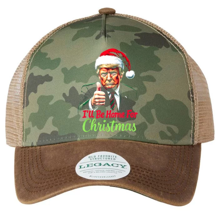 ILl Be Home For Christmas Santa Funny Trump Xmas Pajamas Great Gift Legacy Tie Dye Trucker Hat