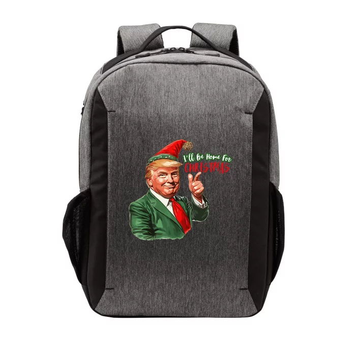 ILl Be Home For Christmas Funny Santa Claus Trump 2024 Vector Backpack