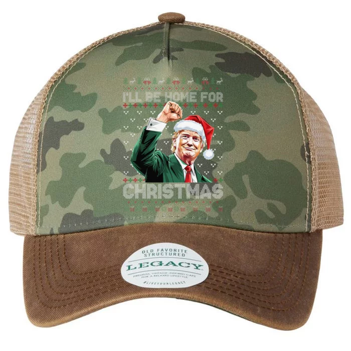 ILl Be Home For Christmas Santa Trump Xmas Ugly Pajamas Legacy Tie Dye Trucker Hat