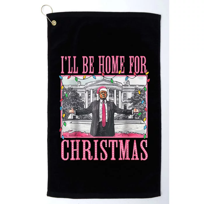 Ill Be Home For Christmas Santa Trump Xmas Pajamas Platinum Collection Golf Towel