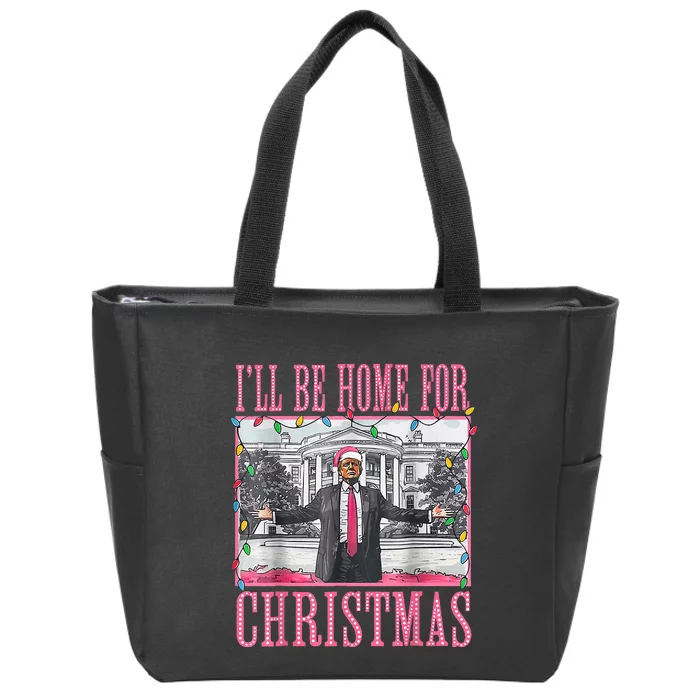 Ill Be Home For Christmas Santa Trump Xmas Pajamas Zip Tote Bag