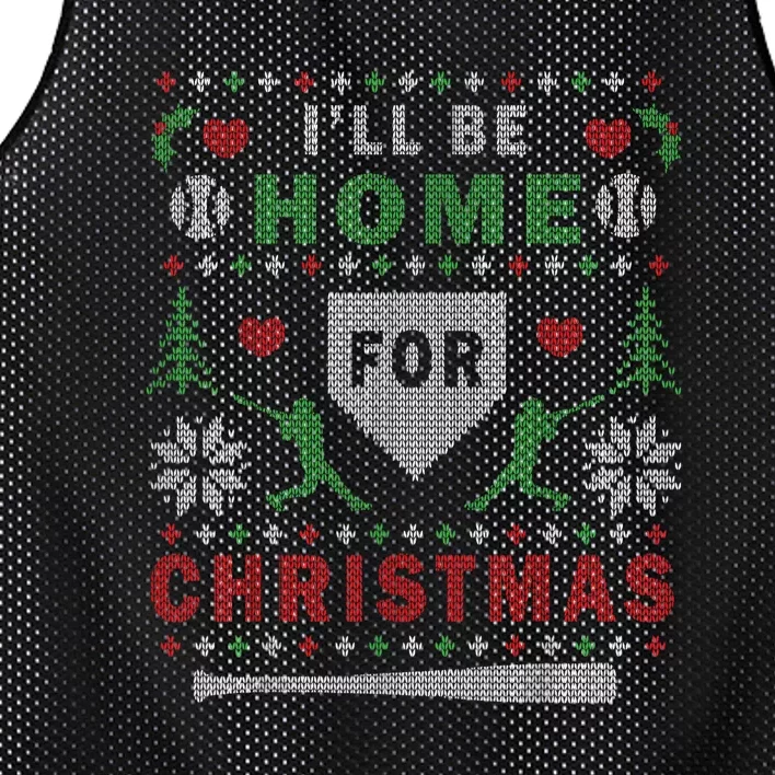 Ill Be Home For Christmas Baseball Ugly Christmas Mesh Reversible Basketball Jersey Tank