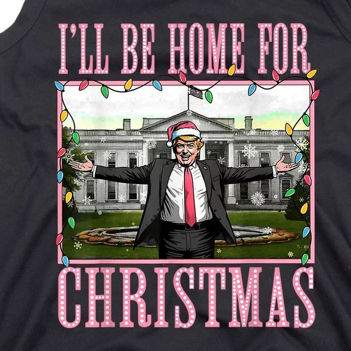 Ill Be Home For Christmas Funny Santa Claus Trump 2024 Tank Top