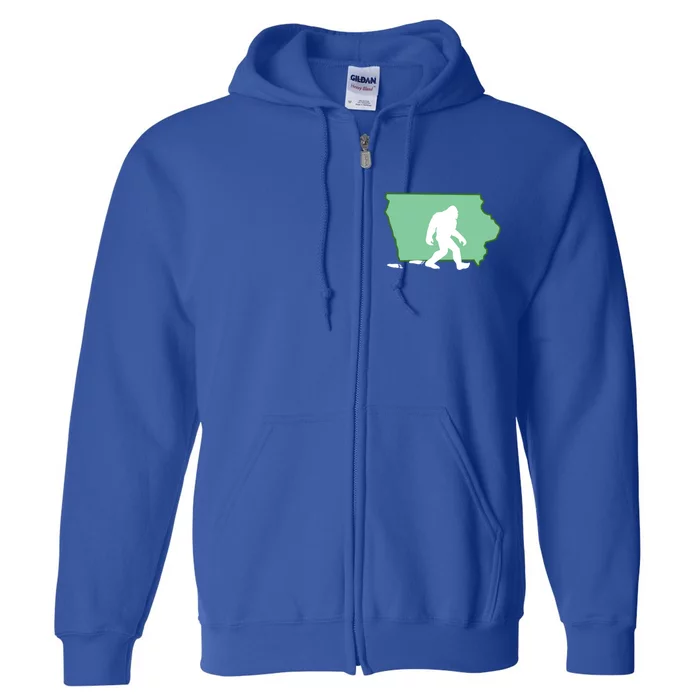 Iowa Bigfoot Hunter State Gift Full Zip Hoodie