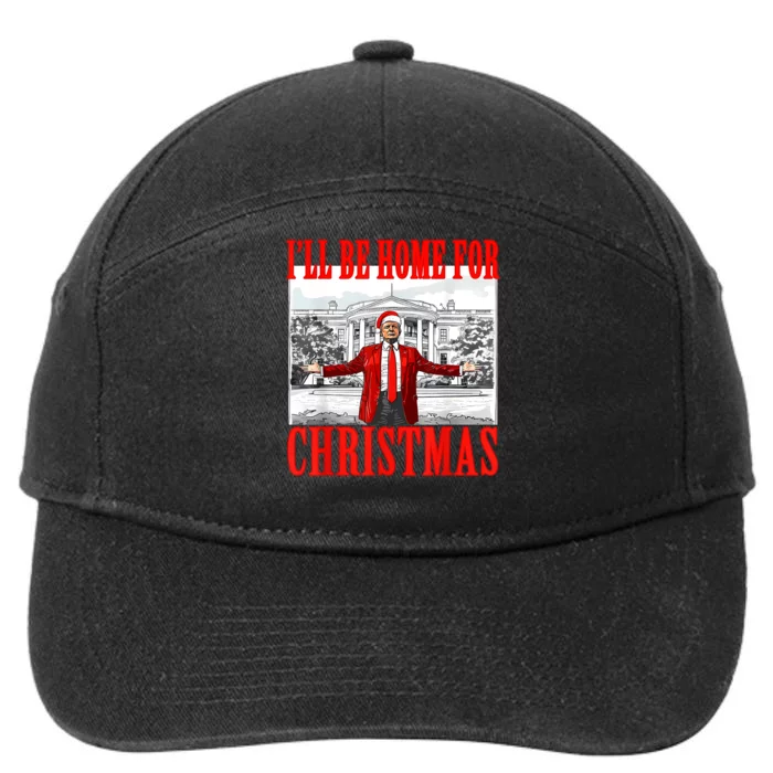 ILl Be Home For Christmas Santa Funny Trump Xmas Pajamas 7-Panel Snapback Hat