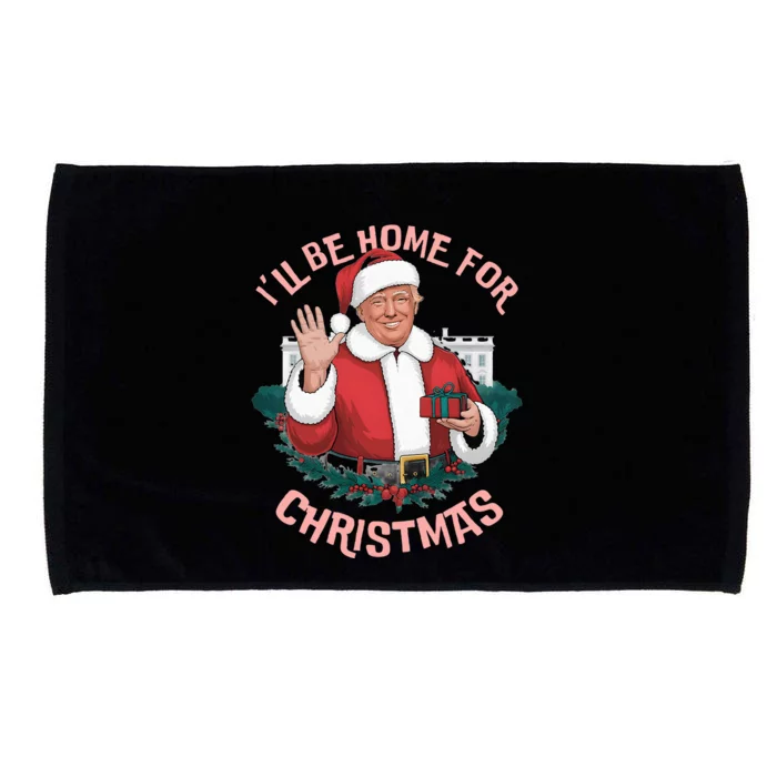 ILl Be Home For Christmas Funny Trump Santa Xmas Pajamas Microfiber Hand Towel