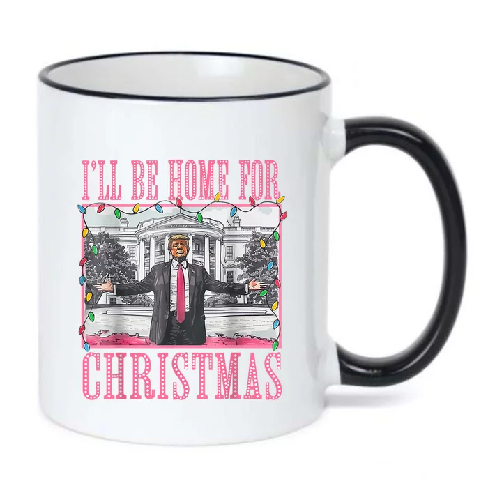 ILl Be Home For Christmas Santa Funny Trump Xmas Pajamas Black Color Changing Mug