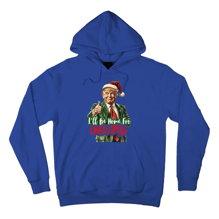 ILl Be Home For Christmas Santa Trump Xmas Pajamas Hoodie