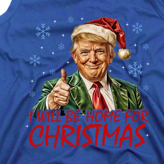 ILl Be Home For Christmas Funny Santa Claus Trump 2024 Gift Tank Top