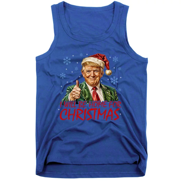 ILl Be Home For Christmas Funny Santa Claus Trump 2024 Gift Tank Top