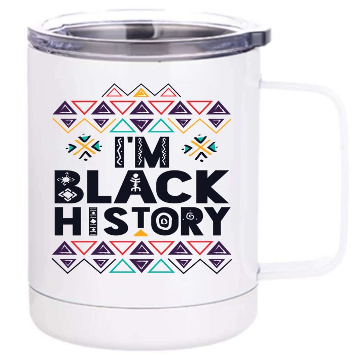 Im Black History Meaningful Gift Dashiki Afro Black History Month Front & Back 12oz Stainless Steel Tumbler Cup